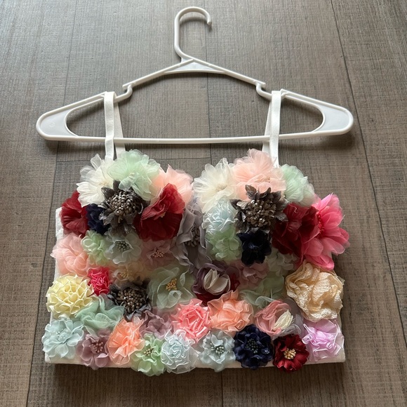 Tops - NWOT floral bustier top size 34